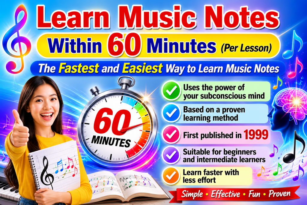 Learn Music Notes in 60 Minutes (per lesson)
